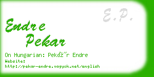 endre pekar business card